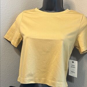 NWT  Love Poem Women's Short Sleeve Mustard crop Top